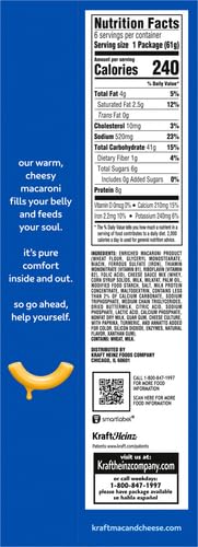 Kraft Easy Mac Original Macaroni & Cheese Microwavable Dinner (6 ct Packets)