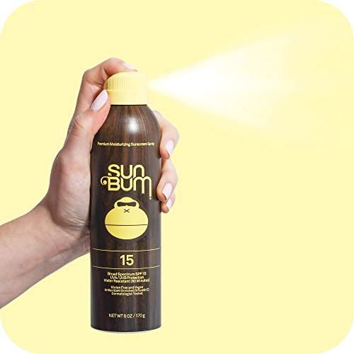 Sun Bum Original SPF 15 Sunscreen Spray |Vegan and Hawaii 104 Reef Act Compliant (Octinoxate & Oxybenzone Free) Broad Spectrum Moisturizing UVA/UVB Sunscreen with Vitamin E | 6 oz