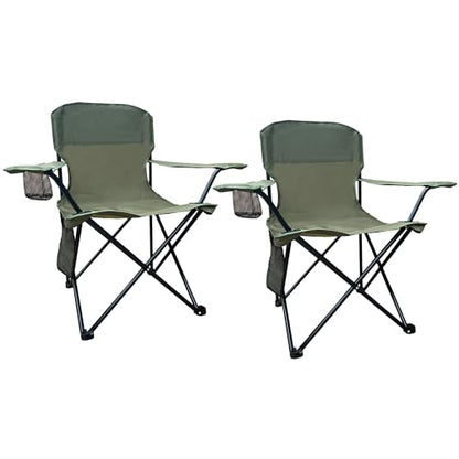 Beach Camp Cup Holder, Storage Pocket, Waterproof Bag Outdoor Arm Chair, Supports 225LBS, Cyan