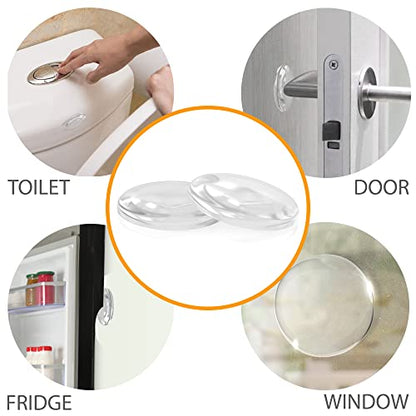 White Door Stoppers - Large 3.15" (4 PCS) - Door Stoppers for Wall with Strong Back Adhesive - Quiet and Shock Absorbent Silicone Wall Protectors from Door Knobs - Protects Every Wall Surface