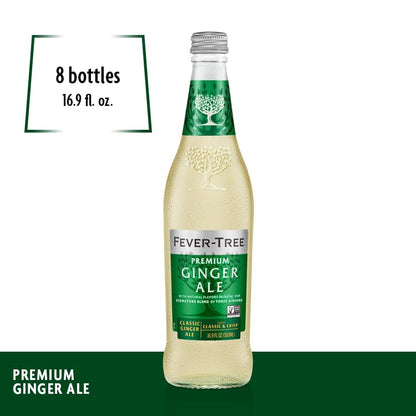 Fever Tree Ginger Beer - Premium Quality Mixer - Refreshing Beverage for Cocktails & Mocktails. Naturally Sourced Ingredients, No Artificial Sweeteners or Colors - 150 ML Cans - Pack of 24