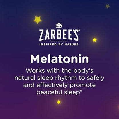 Zarbee's Kids 1mg Melatonin Gummy; Drug-Free & Effective Sleep Supplement for Children Ages 3 and Up; Natural Berry Flavored Gummies; 50 Count