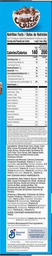 Cookie Crisp Breakfast Cereal, Chocolate Chip Cookie Taste, Made With Whole Grain, Family Size, 18.3 oz