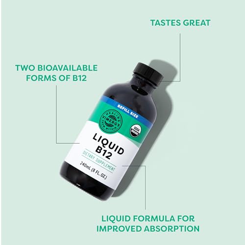 Vimergy USDA Organic B12, 30 Servings – Alcohol Free B-12 Liquid Vitamin - Supports Brain Energy, Nervous System, Cognition, Memory - No Gluten, Non-GMO, Vegan & Paleo - Naturally Sweet Flavor (30 ml)