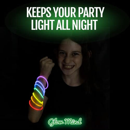 Ultra Bright Glow Sticks Bracelets and Necklaces - Premium Glow in the Dark Party Supplies and Decorations - Bulk 8" Glowsticks Party Favors Pack