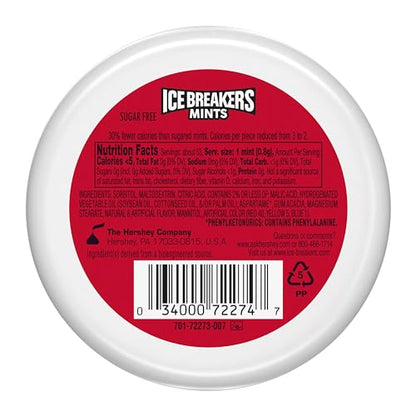 ICE BREAKERS Duo Fruit Plus Cool Strawberry Sugar Free Breath Mints Tins, 1.3 oz (8 Count)