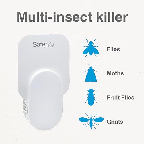 Safer Home SH502 Indoor Plug-In Fly Trap for Flies, Fruit Flies, Moths, Gnats, and Other Flying Insects – 400 Sq Ft of Protection