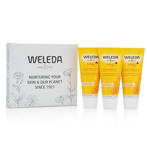 Weleda Baby Calendula Diaper Cream, 2.8 Fluid Ounce, Plant Rich Protection with Calendula, Chamomile, Sweet Almond Oil, Lanolin and Zinc Oxide