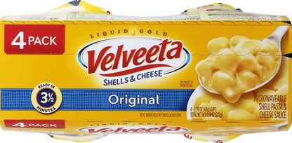 Velveeta Shells & Cheese Original Microwavable Macaroni and Cheese Cups (4 ct Pack, 2.39 oz Cups)