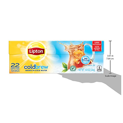 Lipton Unsweetened Iced Tea Bags, Family Size Tea Bags, 144 Total Tea Bags (24ct - Pack of 6)