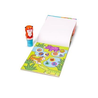 Melissa & Doug Sticker WOW!™ 24-Page Activity Pad and Sticker Stamper, 300 Stickers, Arts and Crafts Fidget Toy Collectible Character – Unicorn - FSC Certified