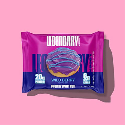 Legendary Foods High Protein Snack - Chocolate Sweet Roll, 20 Gr Protein Bar Alternative, Low Carb Food, Low Sugar - Gluten Free Keto Breakfast Snacks, Healthy Chocolate Flavored Rolls (10-pack)