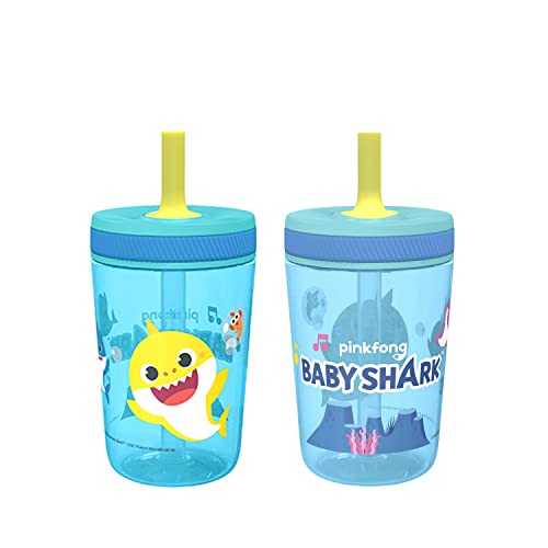 Zak Designs 15oz Bluey Kelso Tumbler Set, BPA-Free Leak-Proof Screw-On Lid with Straw Made of Durable Plastic and Silicone, Perfect Bundle for Kids, 2 Count (Pack of 1)