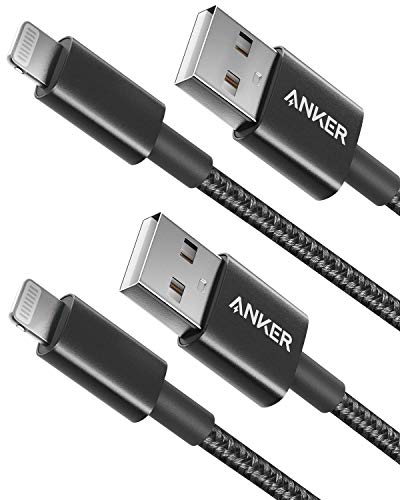 Anker iPhone Charger Cable, (2-Pack) 6ft, Premium Nylon USB-A to Lightning Cable, MFi Certified Cable for iPhone SE/Xs/XS Max/XR/X/8 Plus/7/6 Plus, iPad, and More.