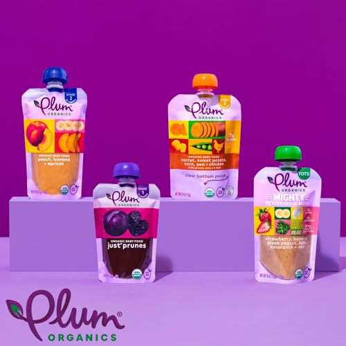 Plum Organics | Stage 1 | Organic Baby Food Meals [4+ Months] | Just Prunes | 3.5 Ounce Pouch (Pack Of 12) Packaging May Vary