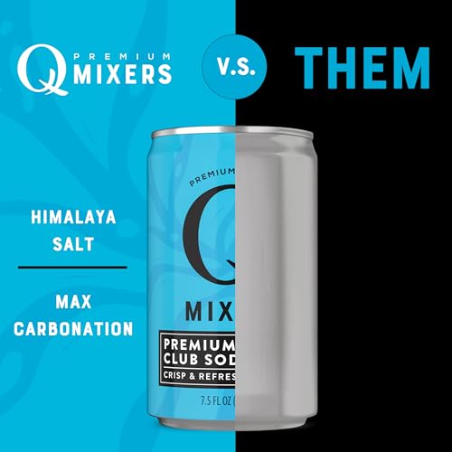 Q Mixers Tonic Water, Premium Cocktail Mixer Made with Real Ingredients, Only 45 Calories per Can, 7.5 Fl oz (Pack of 24)