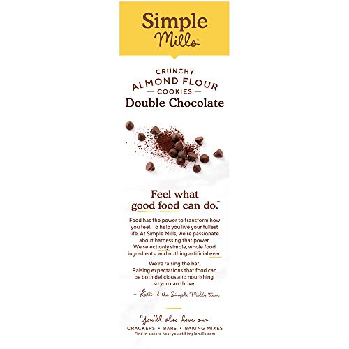 Simple Mills Almond Flour Crunchy Cookies, Chocolate Chip - Gluten Free, Vegan, Healthy Snacks, Made with Organic Coconut Oil, 5.5 Ounce (Pack of 1)