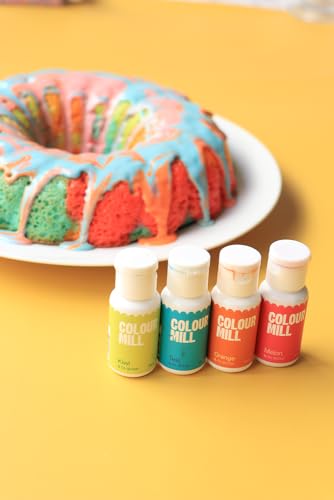 Colour Mill Oil-Based Food Coloring, 20 Milliliters Each of 6 Colors: Baby Blue, Navy, Royal, Sky Blue, Teal and Tiffany