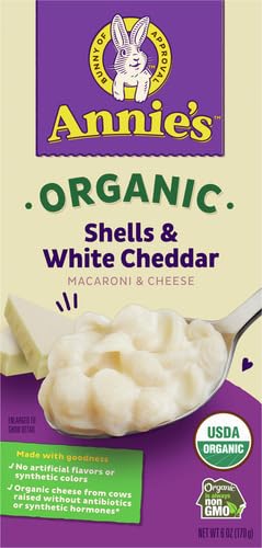 Annie's White Cheddar Shells Macaroni and Cheese with Organic Pasta, 6 oz (Pack of 12)