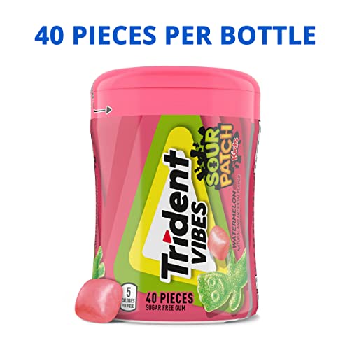 Trident Vibes Spearmint Rush Sugar Free Gum, 6 Bottles of 40 Pieces (240 Total Pieces)