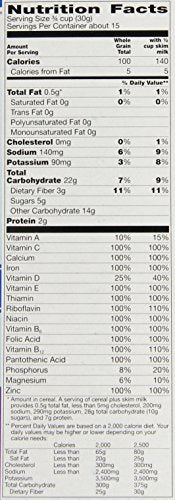 Total Breakfast Cereal, 100% Daily Value of 11 Vitamins & Minerals, Whole Grain Cereal, 16 oz