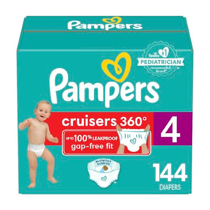 Pampers Cruisers 360 Diapers - Size 5, One Month Supply (128 Count), Pull-On Disposable Baby Diapers, Gap-Free Fit