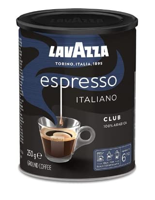 Lavazza Espresso Ground Coffee Blend, Medium Roast, 8-Oz Cans, Pack of 4 (Packaging May Vary) Premium Blend, Value Pack, Non-GMO, 100% Arabica, Rich-bodied