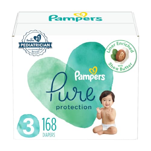 Pampers Pure Protection Diapers - Size 5, One Month Supply (132 Count), Hypoallergenic Premium Disposable Baby Diapers (Packaging May Vary)