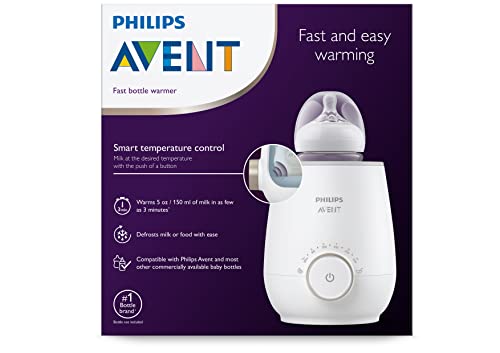 Philips Avent Premium Fast Bottle Warmer, with Smart Temperature Control, Water Bath Technology, Automatic Shut-off, Model SCF358