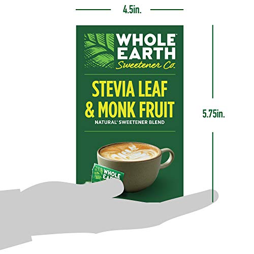 Whole Earth Sweetener Co. Stevia & Monk Fruit Sweetener, Erythritol Sweetener, Stevia Packets, Sugar Substitute, Natural Sweetener, 400 Count