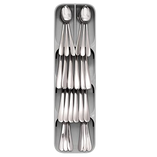 Joseph Joseph DrawerStore Compact Utensil Organizer For Kitchen Drawer Silverware, Flatware Tray, Small, Grey