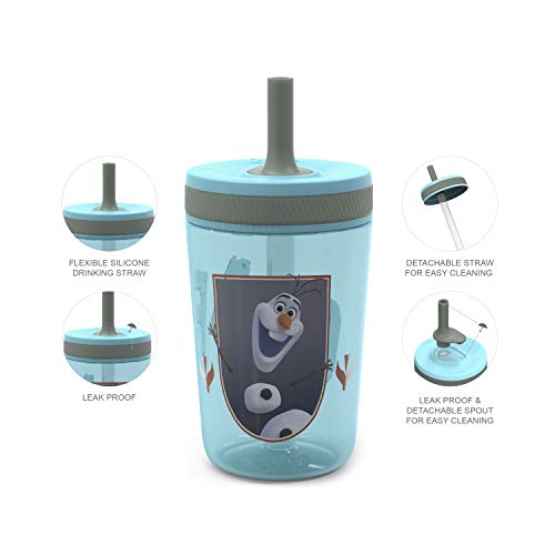 Zak Designs 15oz Bluey Kelso Tumbler Set, BPA-Free Leak-Proof Screw-On Lid with Straw Made of Durable Plastic and Silicone, Perfect Bundle for Kids, 2 Count (Pack of 1)