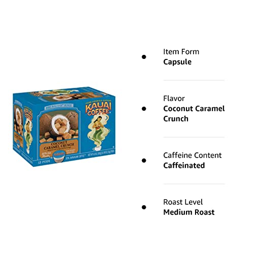 Kauai Coffee Na Pali Coast Dark Roast - Compatible with Keurig Pods K-Cup Brewers (1 Pack of 12 Single-Serve Cups)