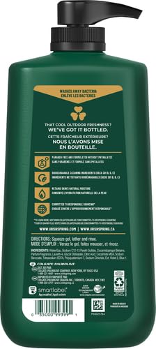 Irish Spring 5 in 1 Body Wash for Men, Men's Body Wash, Smell Fresh and Clean for 24 Hours, Conditions and Cleans Body, Face, and Hair, Made with Biodegradable Ingredients, 30 Oz Pump