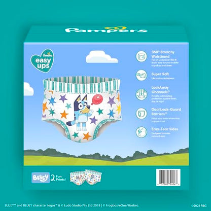 Pampers Easy Ups Boys & Girls Bluey Potty Training Pants - Size 3T-4T, One Month Supply (124 Count), Training Underwear (Packaging May Vary)