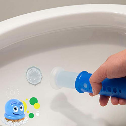 Scrubbing Bubbles Toilet Gel Stamps, Fresh Gel Toilet Cleaning Stamps, Helps Keep Toilet Clean and Helps Prevent Limescale & Toilet Rings, Rainshower Scent, 1 Dispenser with 6 Stamps