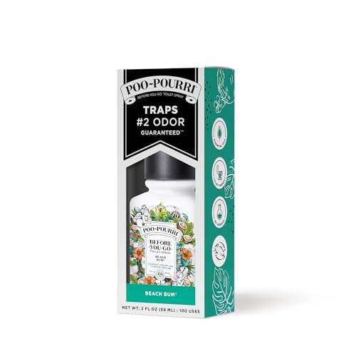 Poo-Pourri Before-You-Go Toilet Spray, Beach Bum, 1 Fl Oz Pocket Travel Size - Coconut, Orchid and Toasted Praline