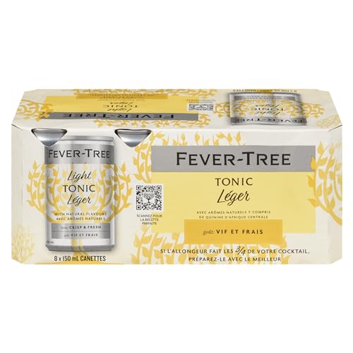 Fever-Tree Light Tonic Water Cans, 5.07 Fl Oz (Pack of 24), Lower in Calories, No Artificial Sweeteners, Flavorings or Preservatives (Packaging may vary)