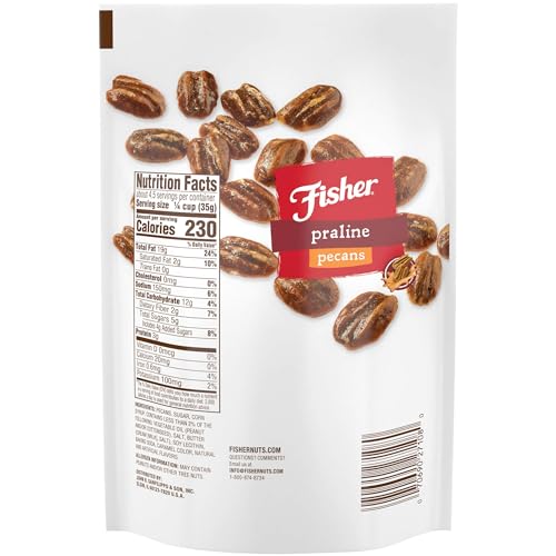 Fisher Snack Glazed Pecans, 24 Ounces, Made with Whole Mammoth Pecans, 100% Recyclable