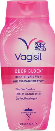 Vagisil Feminine Wash for Intimate Area Hygiene, Odor Block, Gynecologist Tested, Hypoallergenic, 12 oz, (Pack of 1)