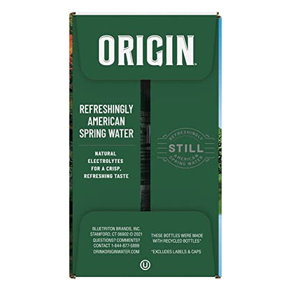 ORIGIN, 100% Natural Spring Water, 900 mL, Recycled Plastic Bottle, 30.4 Fl Oz (Pack of 12)