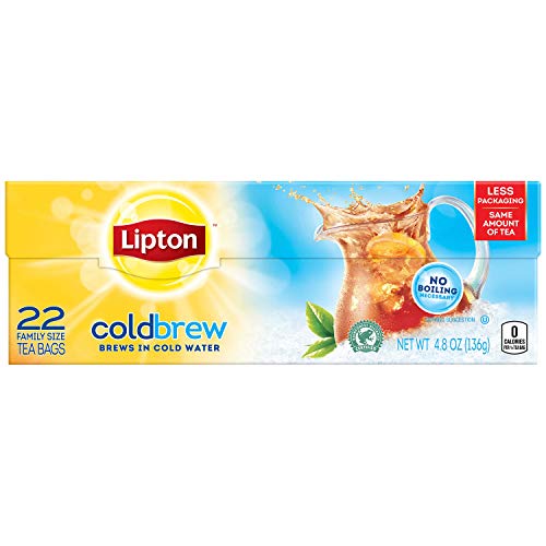 Lipton Unsweetened Iced Tea Bags, Family Size Tea Bags, 144 Total Tea Bags (24ct - Pack of 6)