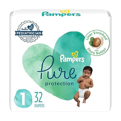 Pampers Pure Protection Diapers - Size 5, One Month Supply (132 Count), Hypoallergenic Premium Disposable Baby Diapers (Packaging May Vary)