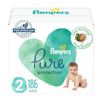 Pampers Pure Protection Diapers - Size 5, One Month Supply (132 Count), Hypoallergenic Premium Disposable Baby Diapers (Packaging May Vary)