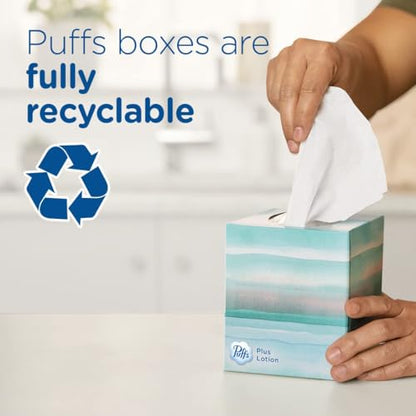 Puffs Plus Lotion Facial Tissue, 1 Family Box, 124 Tissues Per Box