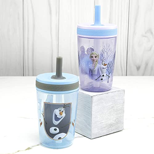 Zak Designs 15oz Bluey Kelso Tumbler Set, BPA-Free Leak-Proof Screw-On Lid with Straw Made of Durable Plastic and Silicone, Perfect Bundle for Kids, 2 Count (Pack of 1)