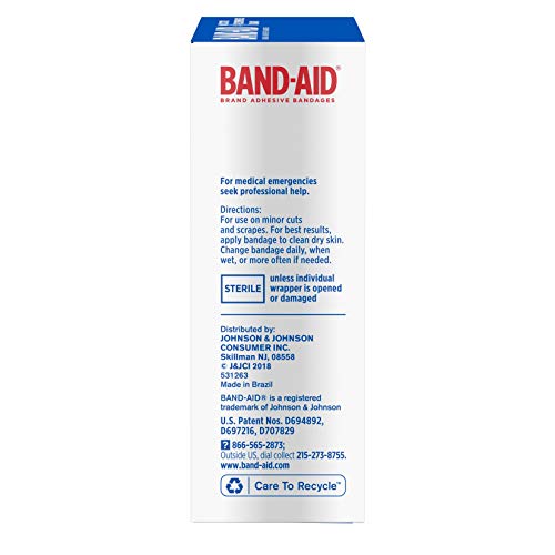 Band-Aid Brand Flexible Fabric Adhesive Bandages for Wound Care and First Aid, All One Size, 100 Count