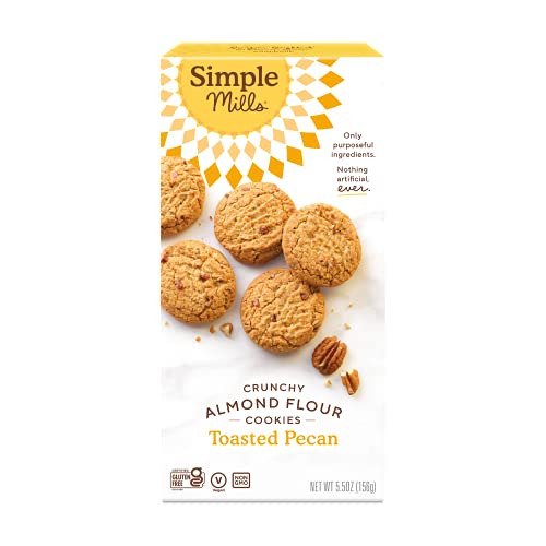 Simple Mills Almond Flour Crunchy Cookies, Chocolate Chip - Gluten Free, Vegan, Healthy Snacks, Made with Organic Coconut Oil, 5.5 Ounce (Pack of 1)