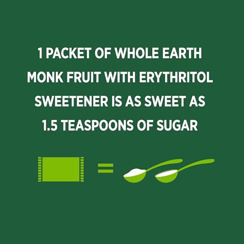 Whole Earth Sweetener Co. Stevia & Monk Fruit Sweetener, Erythritol Sweetener, Stevia Packets, Sugar Substitute, Natural Sweetener, 400 Count