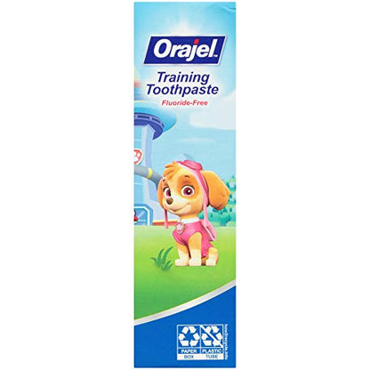 Orajel Kids Paw Patrol Fluoride-Free Training Toothpaste, Natural Fruity Fun Flavor, #1 Pediatrician Recommended , 1.5oz Tube